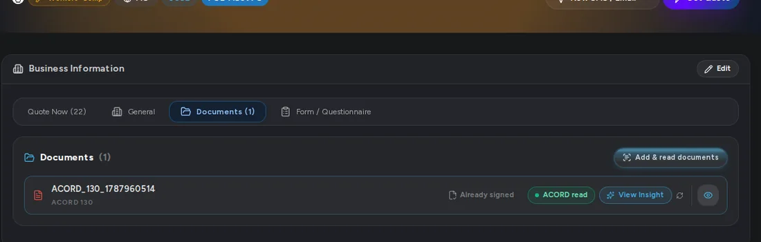 The Cennairus document reader finishing an uploaded submission document