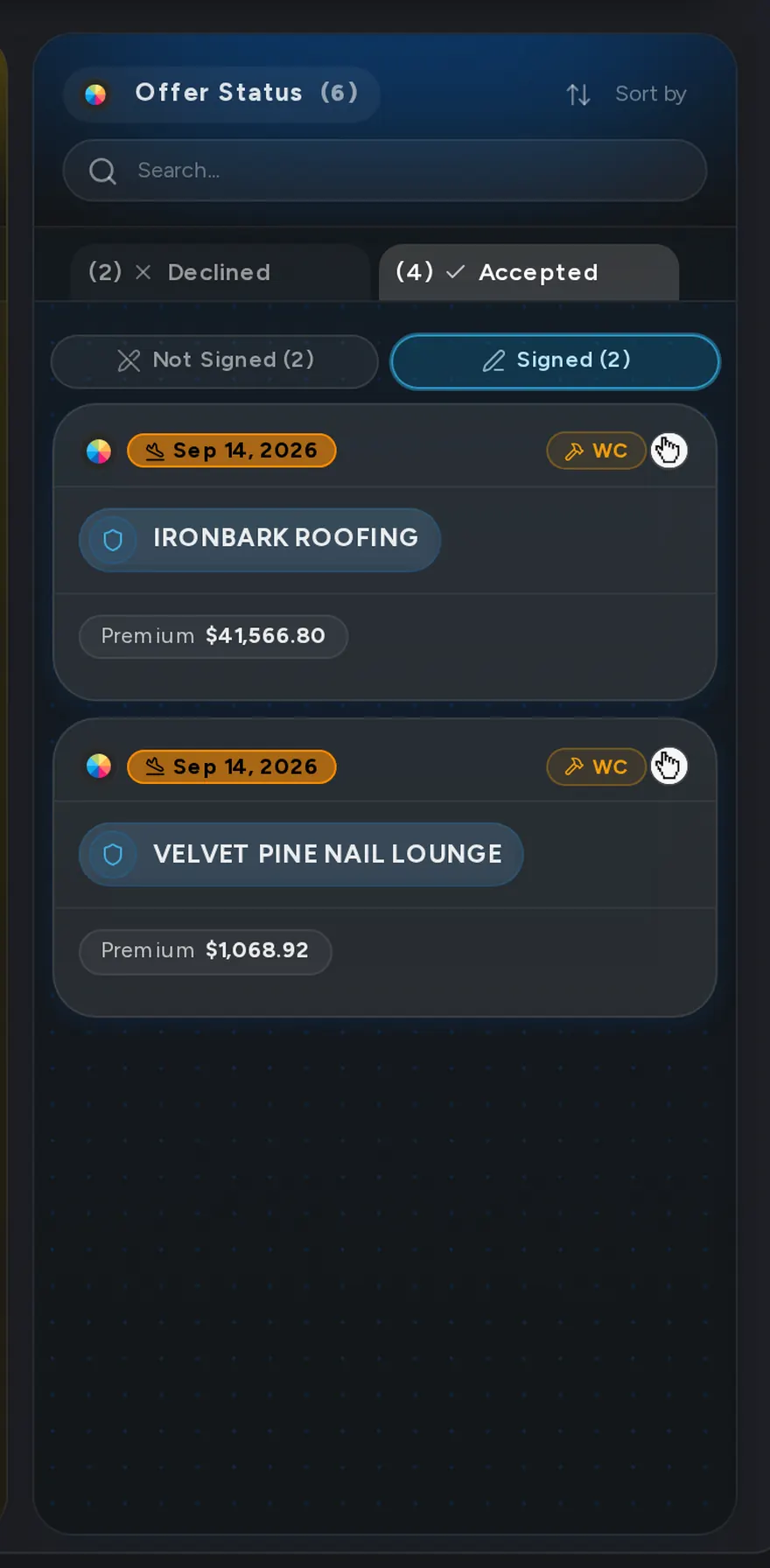 Create An Application And Get Quotes