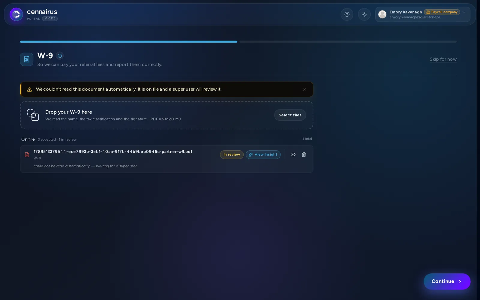 The How we pay you step, with the option to add bank details manually.